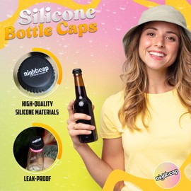 Nightcap Drink Cover Bottle Top- The Reusable Drink Spiking Prevention, As Seen on Shark Tank