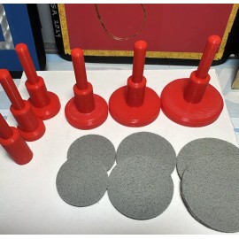 American Dream Custom Paint 6 pc GOLD LEAFING SPINNER SET 1/2 TO 1.75" WITH 12 PADS GILDING LEAF Engine Turn