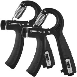 2 Pcs Hand Grip Strength Trainer with Smart Counting, 11-132Lb Adjustable Resistance Nonslip Hand Grip Strengthener Gripper, Forearm Exerciser Equipment, Hand Gripper for Athletes Rock Climbers & More