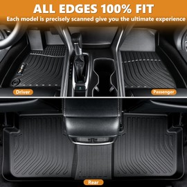 AIPOIL® Floor Mats & Cargo Liner Set for 2021-2025 Acura TLX All Weather Protection TPE Anti-Slip Automotive Full Set Custom Car Mats Accessories - Black