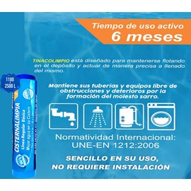 Sistema Antisarro Tinacolimpio para Cisternas de 1100 a 2500 L. 6 Meses. Dispositivo Antisarro.