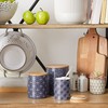 DII Kitchen Ceramics Collection, Canister Set, Mixed Print, Nautical Blue,