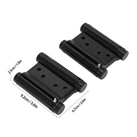 Bisagra de Resorte de Doble Acción de 3 Pulgadas, Acero Inoxidable con Acabado Chapado en Níquel Negro, 1 Par, Cierre Automático con Tornillos y Herramienta de Ajuste