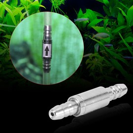 Delaman Check Valve Set of 2 Aquarium Check Valve 6 mm Stainless Steel for Air Hose Air Pump Air CO2 System