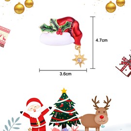 MEISH Rhinestone Christmas Hat Breastpin Christmas Brooches Pin Rhinestone Brooch Lapel Pin Festival Decor Accessories for Christmas