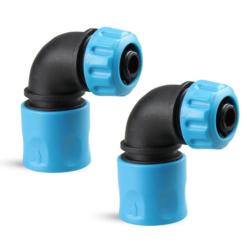 2 Pcs 1/2"(12.5mm) Garden Hose Elbow Quick Connector 90 Degree