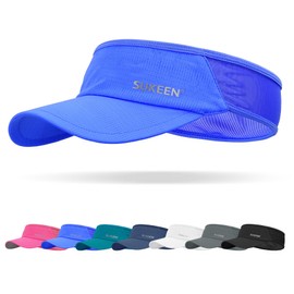 Sukeen Sports Sun Visor Men Women Lightweight Packable Cooling Stretchy Visor Hat for Running, Tennis, Golf Blue