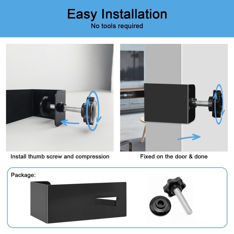 TUPSKY Lock Box Door Mount Bracket, Adjustable Door Hooks for