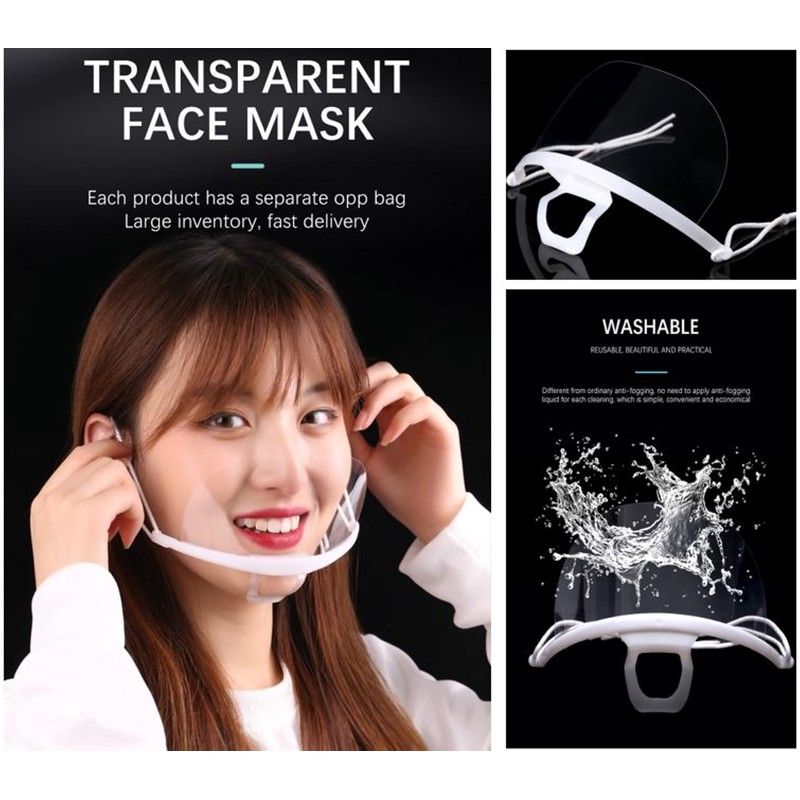 tp TRADEPROVIDER Mouth Shield, (20 pieces) Face Shield, Clear Anti-Fog,