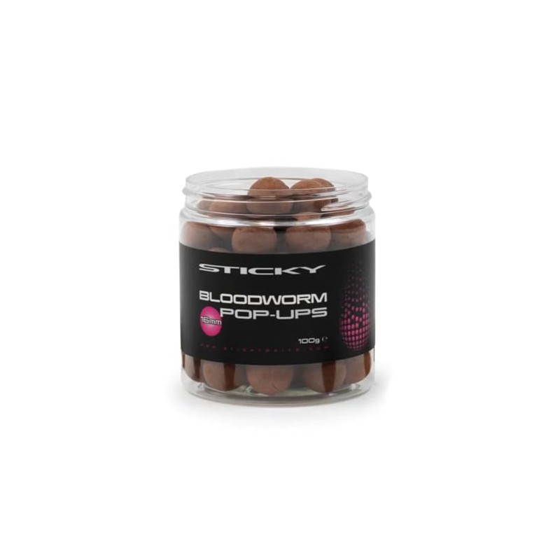 STICKY BAITS Bloodworm 16mm Pop-up Boilies, Brown, One Size