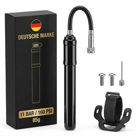Pompa per bicicletta piccola, 11 bar (160 PSI), peso leggero (85 g) e dimensioni (16 cm), ideale per i viaggi, pompa per valvole Schrader e Presta, potente pompa ad aria per bici da corsa, eBike e