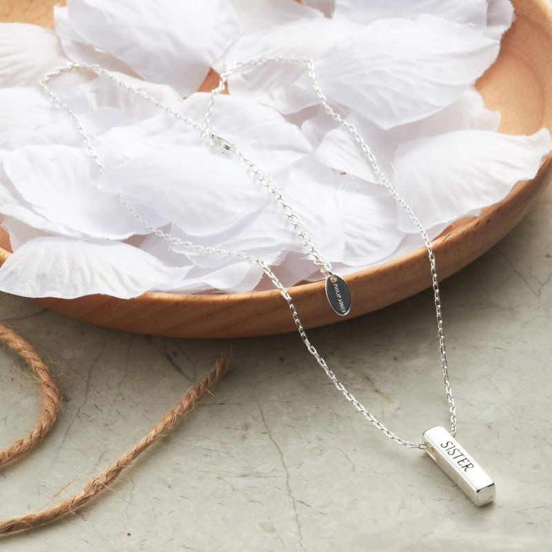 Philip Jones Silver Plated Sister Bar Necklace