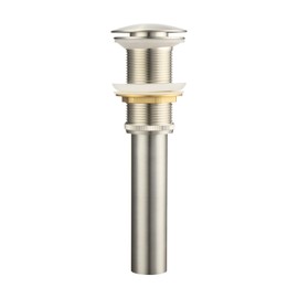 Purelux Bathroom Pop up Sink Drain Without Overflow, Fits 1-3/4" Lavatory Vessel Sink Brushed Nickel Finish