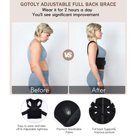 Gotoly Back Brace Posture Corrector for Women Adjustable Back Straightener Support for Spinal Neck Shoulder Hunchback Posture Corrector