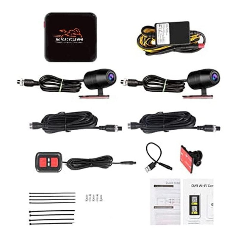 VSYSTO Motorcycle Dash Cam D6RL Motorbike Camera 130 Degrees 1080p