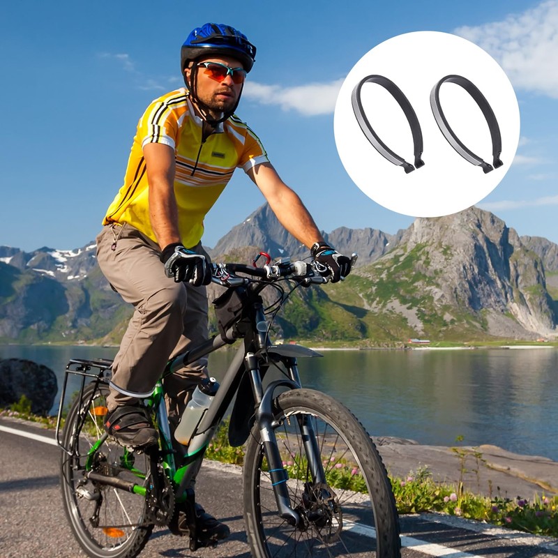 A Group of 2 Bicycle Trouser Clips, Grey Reflective Bands,