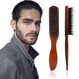 XOUDKE Boar Bristle Brush, Hair Brush, Boar Bristle Sleek Bun Brush, Teasing Hair Brush, Toupee Brush, Boar Bristle Brush, Natural Hair Brush for Hair, Beard