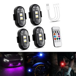 Futwod Strobe Light, LED Light, 8 Color Changing, Bike Light, Remote Control, Small, Flashing Lamp, USB Charging, Memory Function, Emergency Signal Light, Rear End Prevention, Universal Use, Car,
