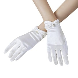 jbluelover Wedding Gloves, Satin Gloves, Bridal, Short, Bridal Gloves, UV Protection, Women's, Thin, Gloves, Beaded, Solid, Stylish, Wedding, Reception, After-party, Dance, Concert, Dress, Party,