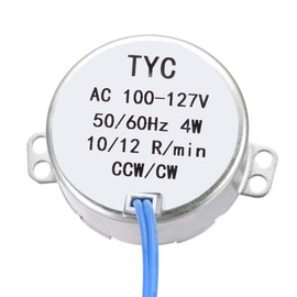 uxcell Synchronous Motor AC 100-127V 10-12RMP 50-60Hz 4W Double Flat Shaft CW/CCW