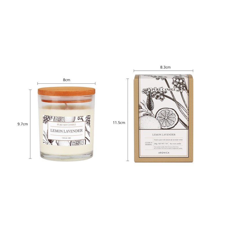 Aronica - Vela perfumada de algodón con flores, 7.8 onzas,