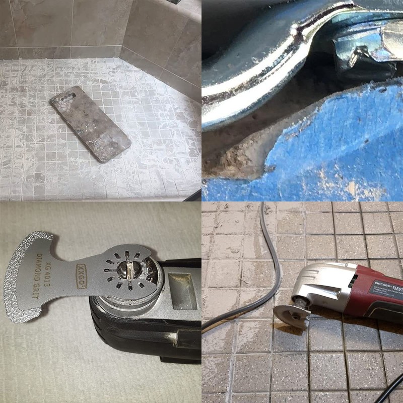 XXGO 4 Pcs Diamond Carbide Oscillating Multi Tool Semi Circle