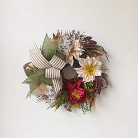 VOZLAC Fall Bow for Wreath,Rustic Wreath Bows,Vintage Farmhouse Everyday Bow for Welcome Sign, Lantern Bow, Door Hanger Bow, Home Decor