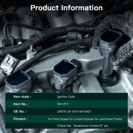 SCITOO Ignition Coil Coils Pack fits for Lincoln MKZ 2.0L 2013-2019 for MKT 2.0L 2013-2016 for MKC 2.3L/2.0L 2015-2019 for Land Rover Range Rover Evoque 2.0L 2012-2017 UF670 GN10621 1 PCS