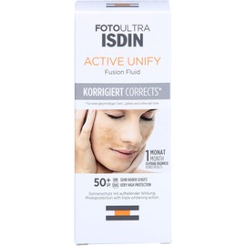 ISDIN FotoUltra Active Unify SPF 50+ Brightens and Unifies Skin Tone Sun Cream with Triple Whitening Effect 50ml