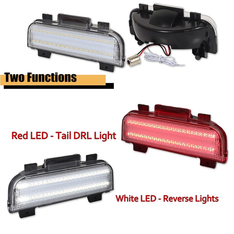 GTINTHEBOX 2PCS Clear Lens Tailgate Reverse Backup Lights Lamps for
