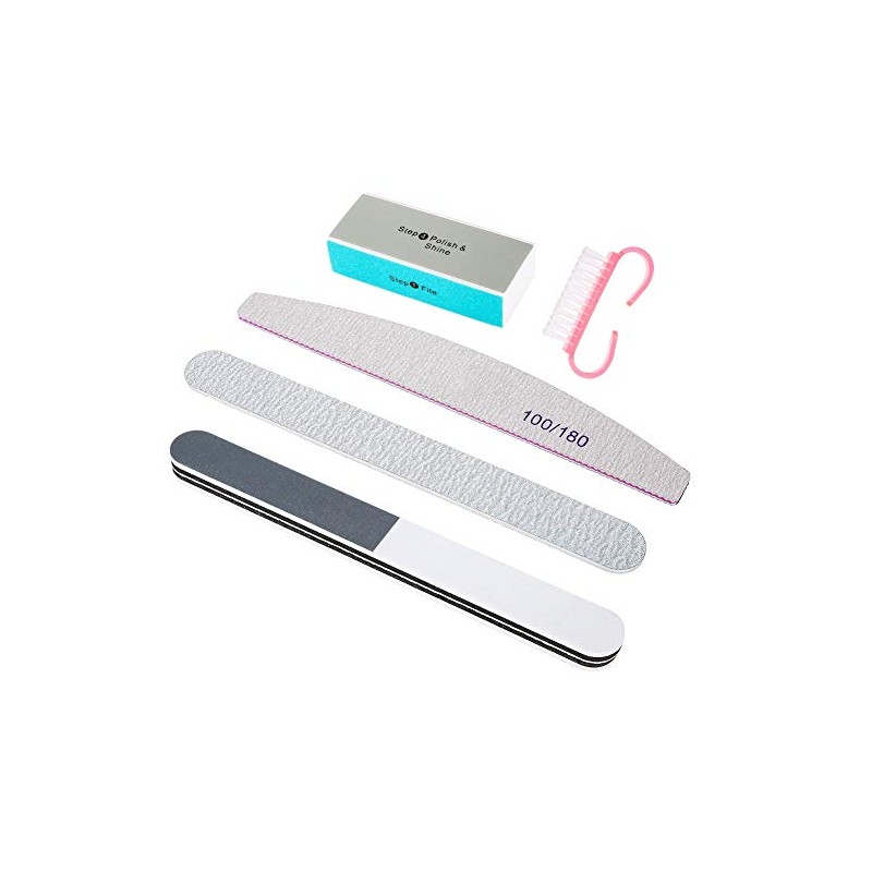 Herramienta de manicura, 5pcs/Set Limas de uñas Cepillo de polvo
