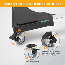 Nefish Furniture Dolly Adjustable Mini Fridge Stand Washing Machine Stand Mobile Roller with 4 Locking Swivel Wheels Universal Mobile Base Moving Cart for Dryer Refrigerator