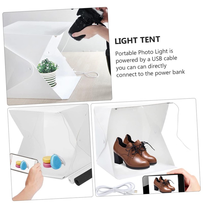 CIYODO Led Photo Light Box Tent 20cm Portable Softbox 4