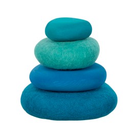 goki 58345 Evolution - Boulders, Stackable Stones Made of Wool Felt and Wood - Creative Educational Toy, Made in Europe, Set of 4, from 1 Year