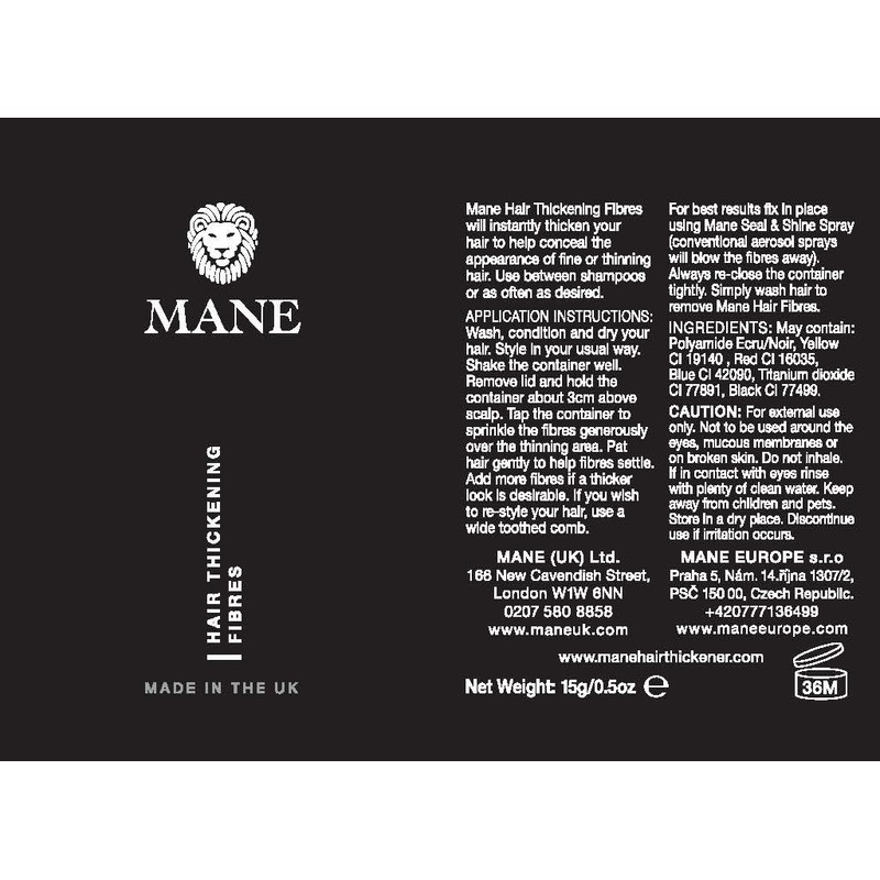 Hair Thickening Fibres by Mane - Direct from the manufacturer