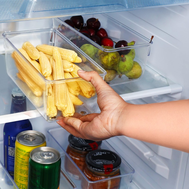 Kurtzy 4 Pack Kitchen Fridge & Cupboard Storage Trays -