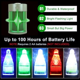 SILANON Deep Drop LED Fishing Light Underwater Waterproof Fishing Light Night Flashing Fishing Lure Light Attractants Fishing Lamp Tools for Attracting Bait Lures 5 Colors