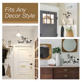 Black Love You Bye Sign above Door, Wooden Words Home Wall Decor, Express Love and Warm Sign with Stickers, Entryway Hallway Decor Indoor, Art Gifts for Bedroom Valentine's Day (1)