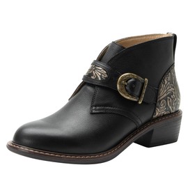 Alegria Womens Mikki Western Buckle Leather Bootie Show Boat 8 M US