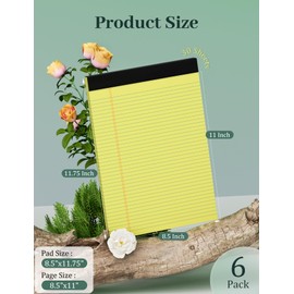 6 Pack Yellow Legal Pads 8.5 x 11 College Ruled Lined Writing Note Pads 8.5 x 11 Narrow Ruled Yellow Paper Pads 8.5 x 11 Legal Pad 8.5 x 11 Pads of Paper 30 Sheets Writing Pad Legal Notepads 8.5 x 11