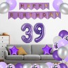 yujiaonly 39th Birthday Party Decorations Purple Happy Birthday Paper Banner