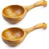 Kitchen 2 Pack Wooden Kitchen Scoop Ladle,Multipur