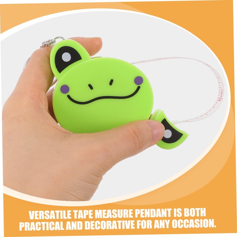 Outanaya 2Pcs Retractable Tape Measure Keychain Adorable Cartoon Animal Design