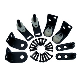 Cafe Door Hinges by Cafe Doors Emporium, Double-Acting Premium Cafe Door Gravity-Pivot Hinge, Heavy Duty Hardware Set for Saloon Swinging Doors (Black)