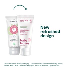 Attitude Baby and Child Fluoride-Free Training Toothpaste, Naturally Derived Ingredients, Vegan, EWG Verified, Strawberry, 2.6 Oz