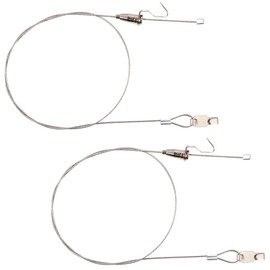 Picture Rail Wire Hook Hardware Hanging Set of 2 Rope Hook Hook Wall Hanging Photo Picture Frame Wall Scroll Painting Wall Display Durable Wire, Adjustable to Lexible, Hole 3.0, Compatible with 1.0-2.5 Wires, Silver (Stainless Steel Wire 1M)