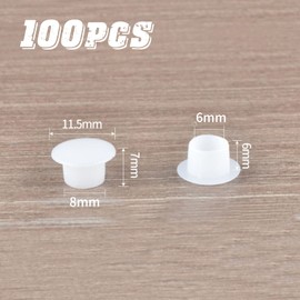 Tonaup Pack of 100 Plastic Hole Covers, White Plugs for Screw Holes and Nuts, Hole Plugs for Furniture for Chair, Cabinet, Cabinet, Shelf