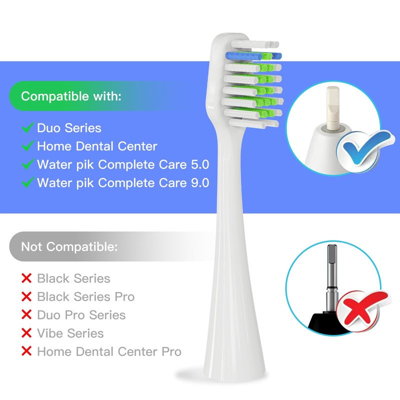 Toothbrush Replacement Heads for WaterPik Complete Care 5.0 & 9.0(WP-861/CC-01),