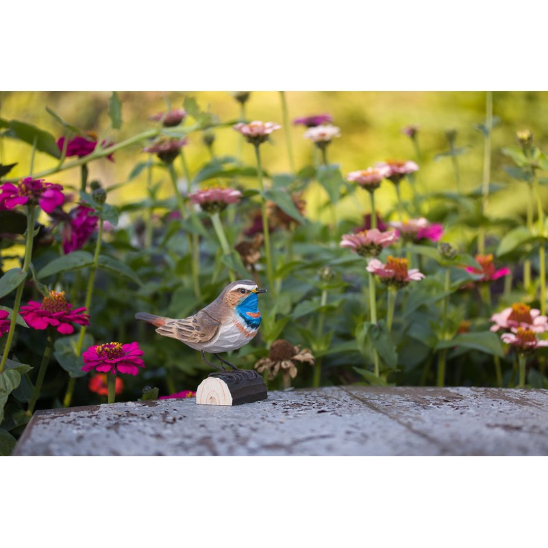 WILDLIFEGARDEN Wildlife Garden WG433 DecoBird Bluethroat - Hand Carved Decorative