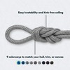 MTK Rope Double Braid Dock Lines with Pre-Spliced Loop (Grey,